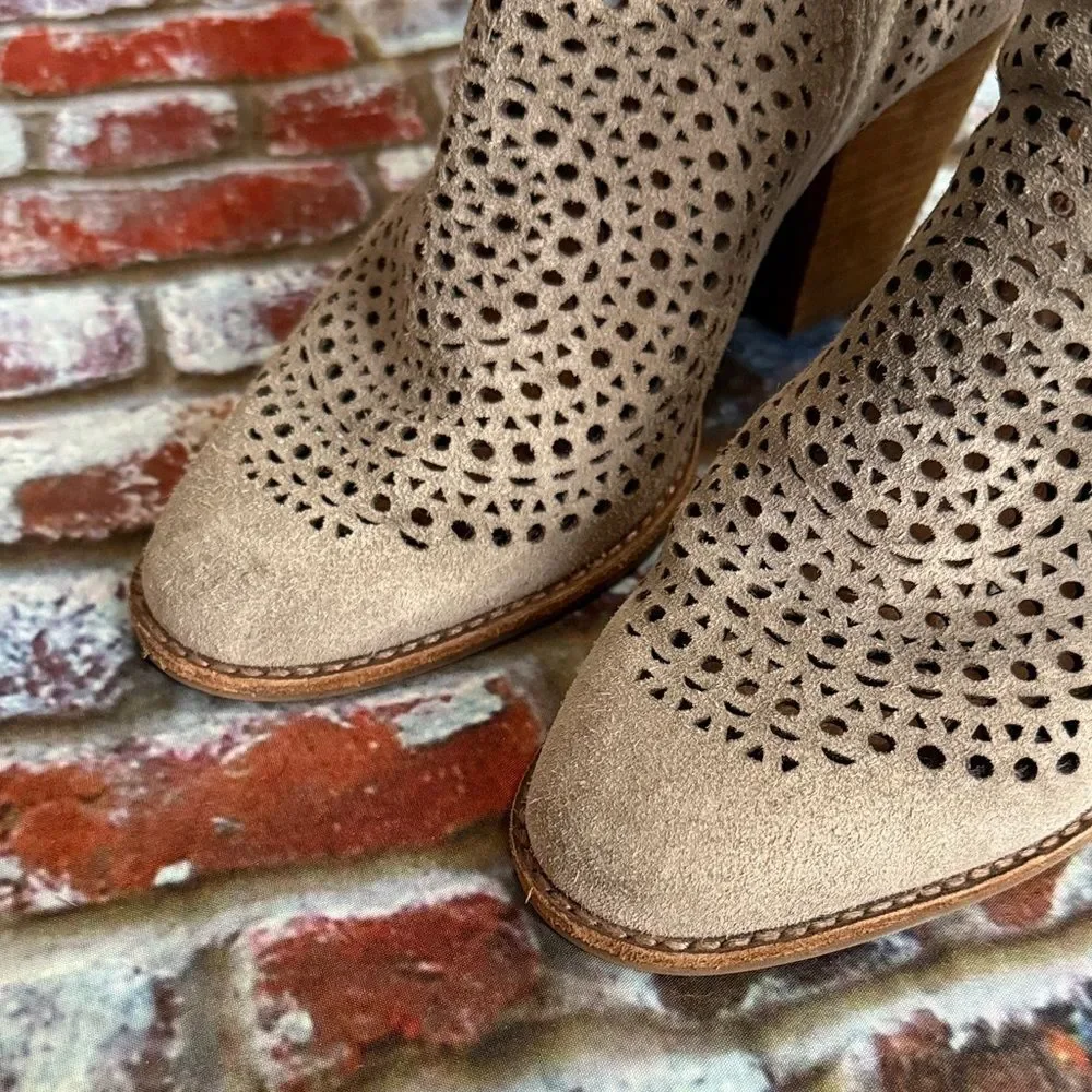 Jeffrey Campbell Taupe Cutout Ankle Booties